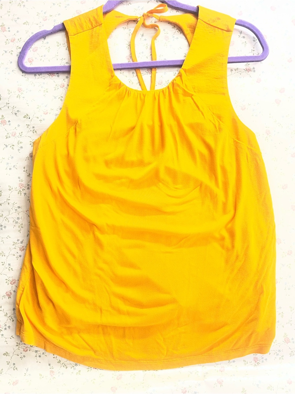 Banana Republic Bright Yellow Halter Tie Tank
